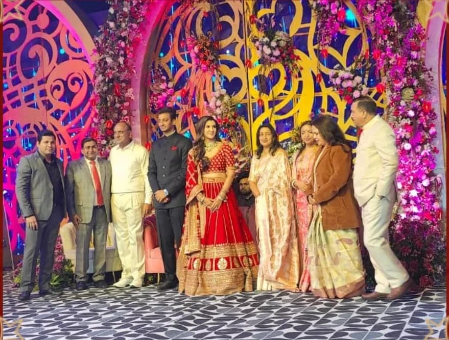 Mr. Vijit Kumar Mittal with a family at their wedding celebration