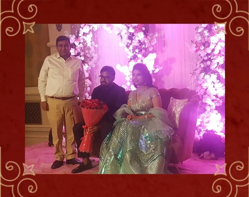 Mr. Vijit Kumar Mittal with a family at their wedding celebration
