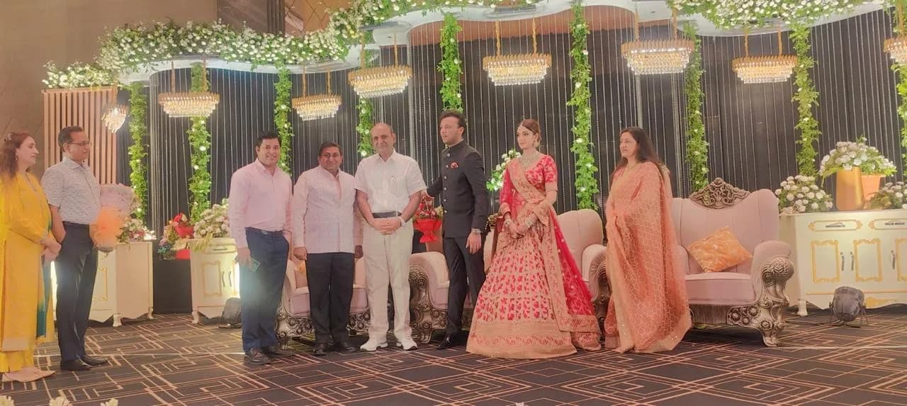 Mr. Vijit Kumar Mittal with a family at their wedding celebration